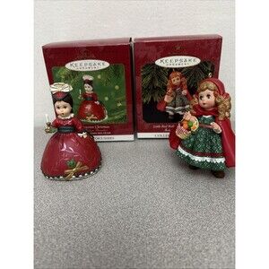 Hallmark Keepsake Madame Alexander Ornaments, Victorian Xmas And Red Riding Hood